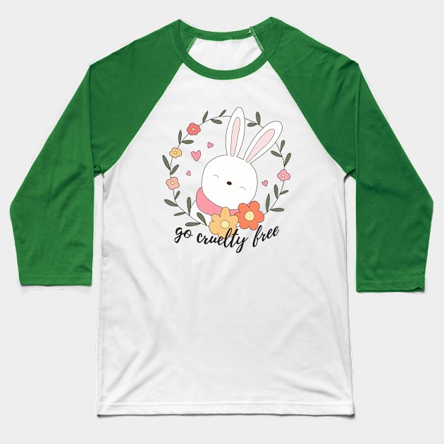 Easter - Go Cruelty Free Baseball T-Shirt by valentinahramov